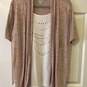 Cathy Daniel 2 in 1 Top, pretty, with silver decor, lightweight